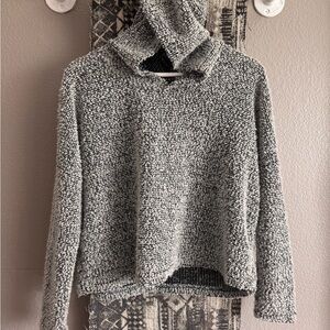 Ambiance Black and White Cowl Neck Sweater